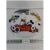 Image 1 : Vintage Disney Ceiling Light Shade Featuring Mickey Mouse in Racing Car