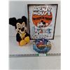 Image 1 : (3) Mickey Mouse Items-Tin Sign,Plushie and Tin