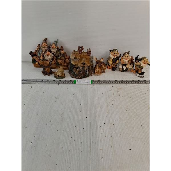 Lot of Assorted Decorative Ornaments-Gnomes,Cottage,Key Holder