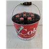Image 3 : Coca Cola Metal Pail with (8) 237ml Glass Bottles (full)