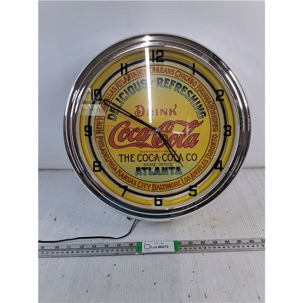 16" Retro-Style Coca Cola Neon Clock-Featuring Atlanta Home Office