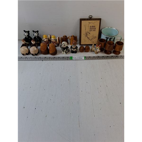 (7) Sets of Salt/Peppers,Tea Mug,Wall Hanger,Ornament,(3) Egg Holders