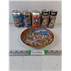 Image 1 : Franklin Mint Pepsi Plate,(5) Unopened Beverages-Simpsons,Duff,Rock 102,Mtn. Dew