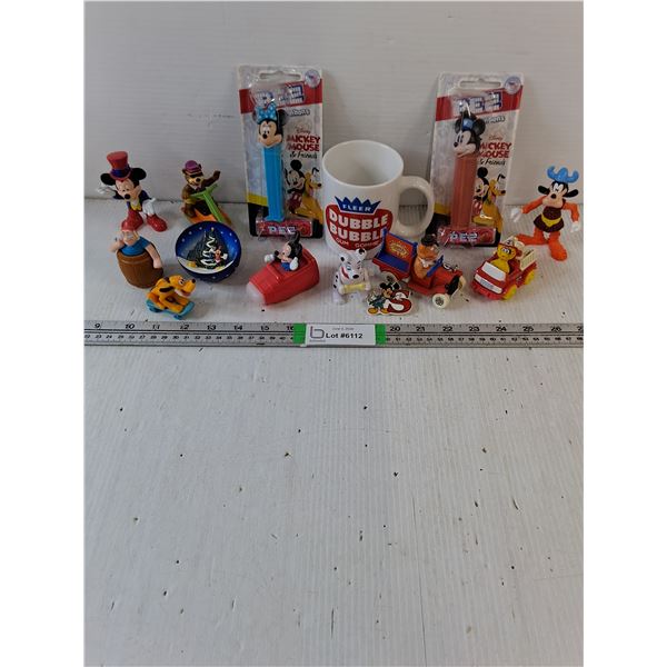 (2) PEZ Dispensers,Dubble Bubble Mug,Various  Themed Small Yoys/Figurines