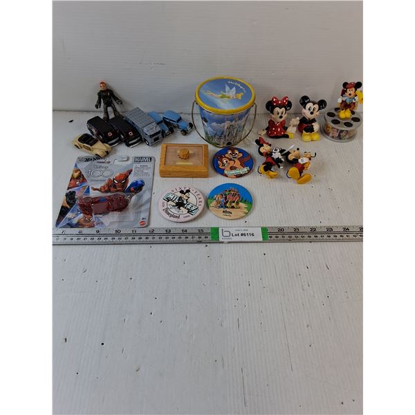 Assorted Disney Souvenirs/Figurines,Toy Cars,Light