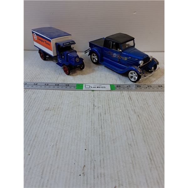 1:34 Mack AC Cooper Tires Delivery Truck,1:18 Miller Welding 1929 Ford Roadster Pickup Die-Cast