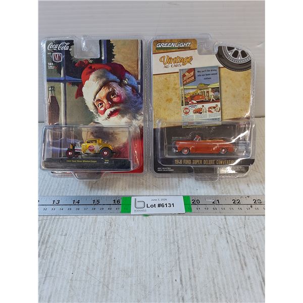 (2) 1:64 Die-Cast-1932 Ford Three Window Coupe and 1946 Ford Super Deluxe Convertible