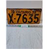 Image 1 : Vintage 1935 Ontario License Plate