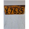 Image 2 : Vintage 1935 Ontario License Plate