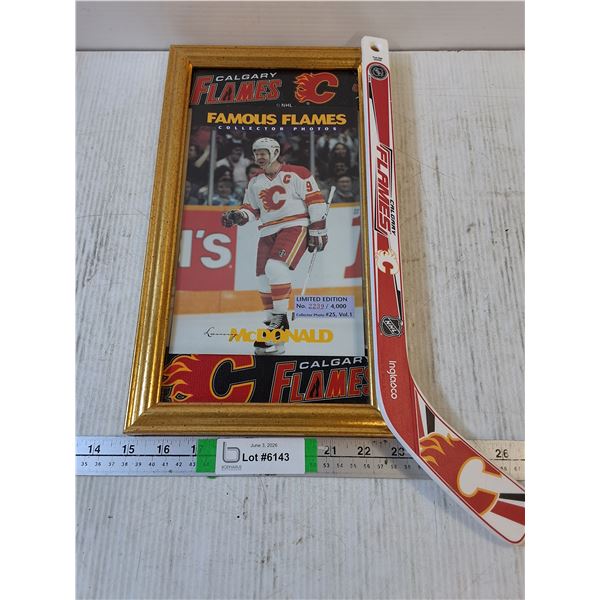 Limited Edition Calgary Flames Lanny McDonald Collector Photo with Mini Stick