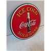 Image 2 : Round Metal Coca Cola Tin Sign