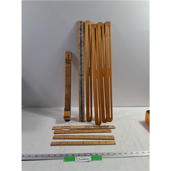 Assorted Wood Items, Rulers