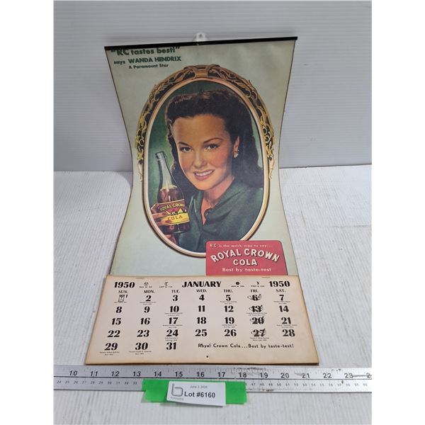 Reproduction Royal Crown Cola 1950 Calendar paper 24x11.25"