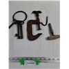 Image 1 : Assorted Metal Items, Clamp, Skeleton Keys