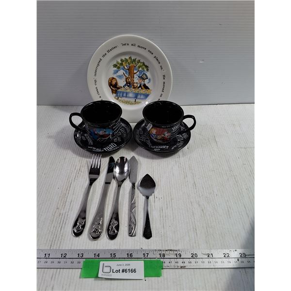 Dishes & Flatware, Tea Cups, Plates, Alice in Wonderland