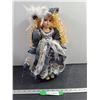 Image 1 : Ceramic Doll w/ Metal Stand 16"
