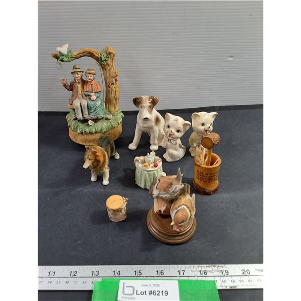 Assorted Ceramic Decor, Music Box Works.