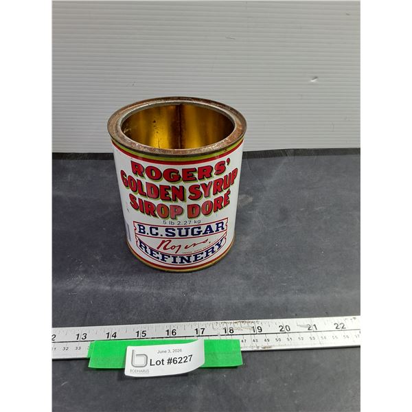 Vintage Roger's Golden Syrup  Tin, No Lid, Some Rust.