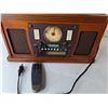 Image 3 : Wooden Record/Tape/CD Player/Radio- Powers On, Can't Ship