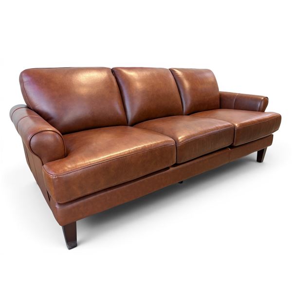 New – Dawn Collection Top Grain Leather Sofa – Retail Price: $2,899