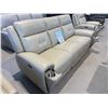 Image 2 : New – Power Reclining Top Grain Leather Sofa with Power Headrest, Retail: $3,999