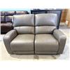 Image 2 : New – Jasper Top Grain Leather Power Loveseat Reclining - Retail: $2699