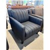 Image 2 : New – Hydeline Ennis Leather Chair in Midnight Gray – Retail Price: $1,999