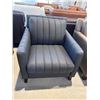 Image 3 : New – Hydeline Ennis Leather Chair in Midnight Gray – Retail Price: $1,999