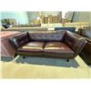 Image 3 : New – Leather Loveseat with Pocket Coils, High Density Foam – Retail Price: $3,299