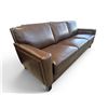 Image 1 : New – Leather Sofa with No-Sag Pocket Coils, High Density Foam – Retail Price: $2,