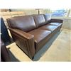 Image 2 : New – Leather Sofa with No-Sag Pocket Coils, High Density Foam – Retail Price: $2,