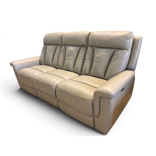 New – Power Reclining Top Grain Leather Sofa, Retail: $2,999