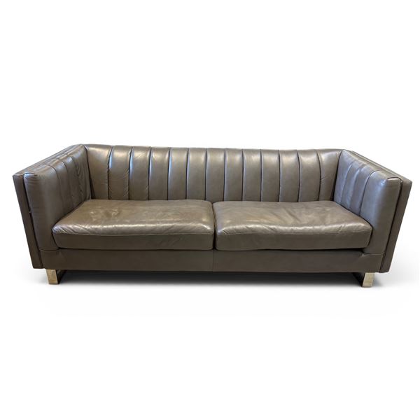 Top Grain Leather Loveseat with No-Sag Pocket Coils, High Density Foam