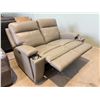 Image 2 : New – Hydeline Vault Collection, Top Grain Leather Power Reclining Loveseat Retail: $3295
