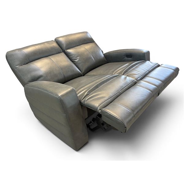 New – Hydeline Vault Collection Premium Leather Power Reclining Loveseat - Retail: $2995