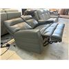 Image 2 : New – Hydeline Vault Collection Premium Leather Power Reclining Loveseat - Retail: $2995