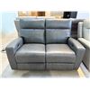 Image 4 : New – Hydeline Vault Collection Premium Leather Power Reclining Loveseat - Retail: $2995