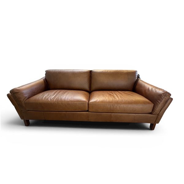 New – Hydeline Vault Collection Premium Hand Rubbed Leather Sofa  – Retail : $2995
