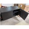 Image 2 : Modern Dark Sideboard, H30" x W80" x D17.5" - Some wear, door and shelfs assembly required