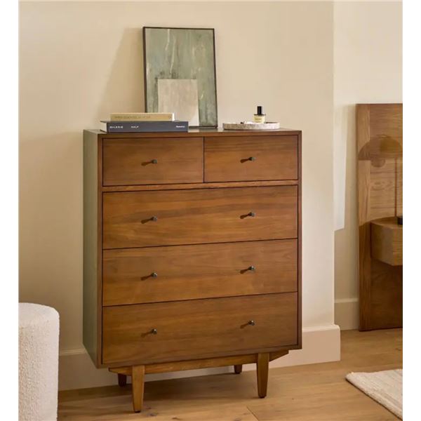 New Open Box - Article Cooper 5-Drawer Walnut Chest - RV: $1199 CAD (ART4769)