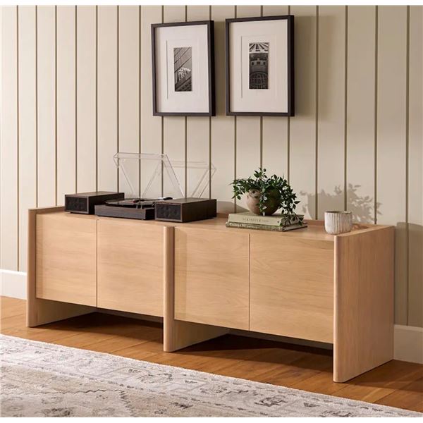 New Open Box - Article Torme 72" Media Unit - White Oak - RV: $1599 CAD (ART2493)
