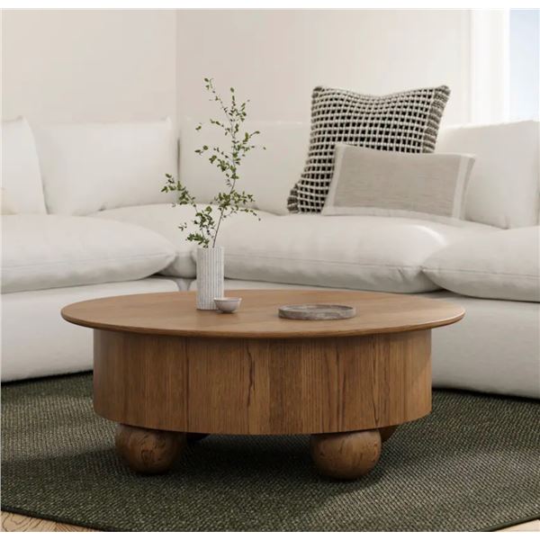 New Open Box - Sigrid 42.5" Smoked Oak Storage Coffee Table - RV: $989 CAD (ART3275)