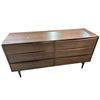 Image 1 : Modern 6-Drawer Dresser - Walnut, H32" x W63" x D19" - Some surface wear
