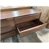 Image 3 : Modern 6-Drawer Dresser - Walnut, H32" x W63" x D19" - Some surface wear