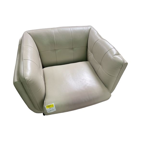 Light Beige Leather Sofa, H30" x W40" x D35"