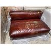 Image 2 : Dark Brown Leather Sofa, H24" x W50" x D35"