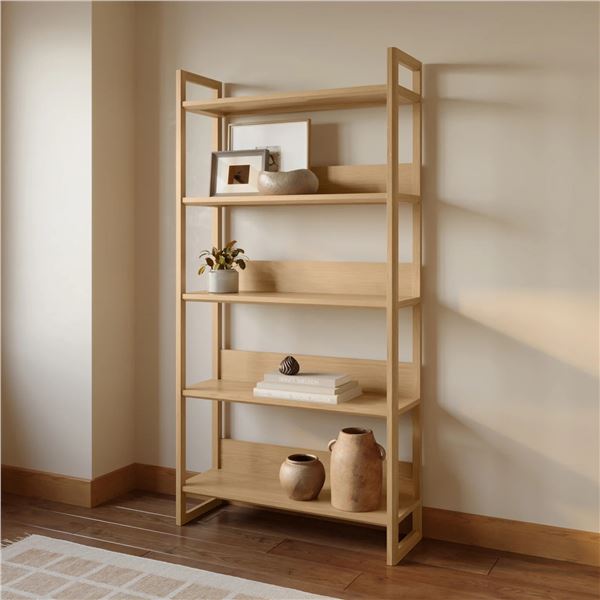 New Article Lilya 36.5" Wide Bookcase - White Oak - RV: $999 CAD (ART6234)