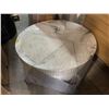 Image 2 : White Round Coffee Table, H16" x Dia. 34" - some stains on the top