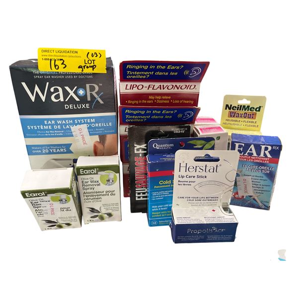 13 Pcs Ear and Lip Care Lot - RV: $300+ (Exp. 2027-2028) Includes WaxRx Deluxe Ear Wax Removal Syste