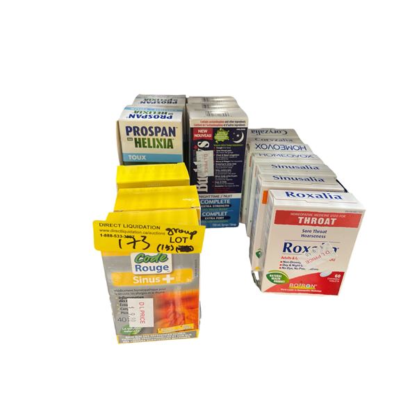 15-Pcs Cold, Cough, and Sinus Relief Medications Products